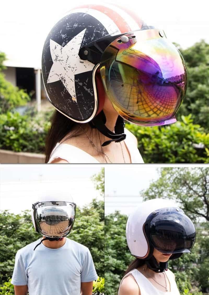 Amazon | Wayocfei ヘルメット シールド ジェットヘルメット シールド